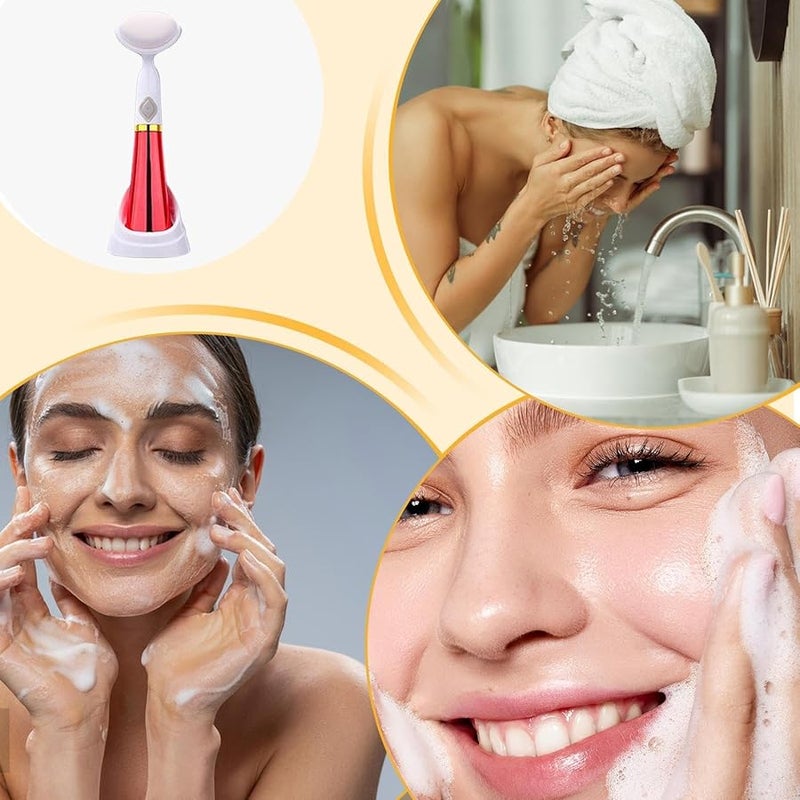 Soft Bristled Electric Facial Cleansing Brush Rechargeable Face Massage Scrubber For Deep Cleansing - Image 4